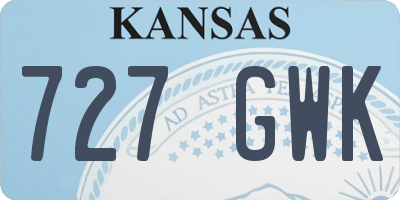 KS license plate 727GWK