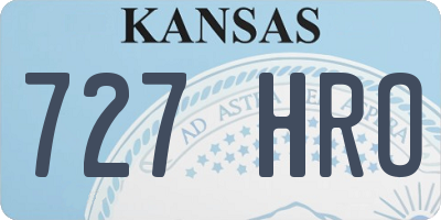 KS license plate 727HRO