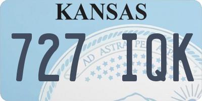 KS license plate 727IQK
