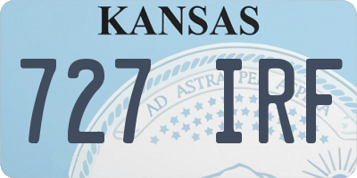 KS license plate 727IRF