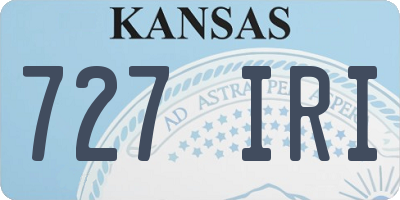 KS license plate 727IRI