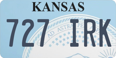 KS license plate 727IRK