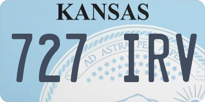 KS license plate 727IRV