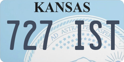 KS license plate 727IST