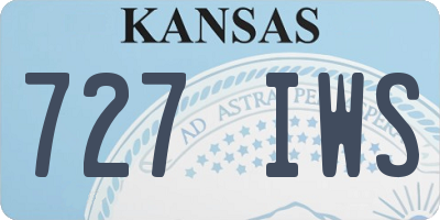 KS license plate 727IWS