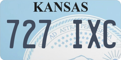 KS license plate 727IXC