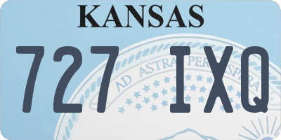 KS license plate 727IXQ