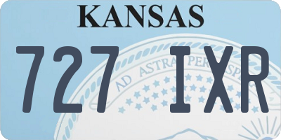 KS license plate 727IXR