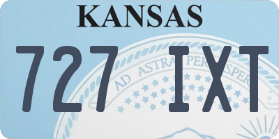 KS license plate 727IXT