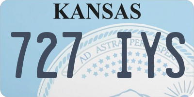 KS license plate 727IYS