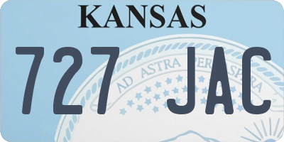 KS license plate 727JAC