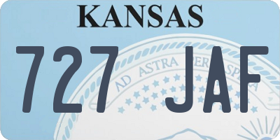 KS license plate 727JAF