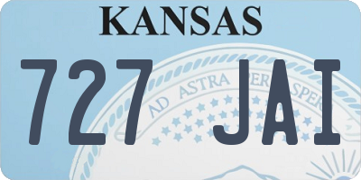 KS license plate 727JAI