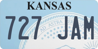 KS license plate 727JAM