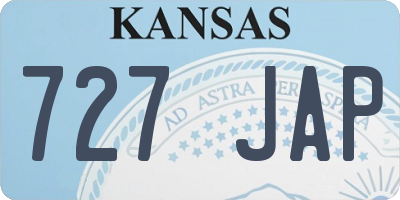 KS license plate 727JAP