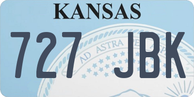 KS license plate 727JBK