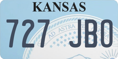 KS license plate 727JBO