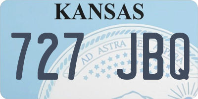 KS license plate 727JBQ
