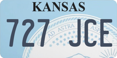 KS license plate 727JCE