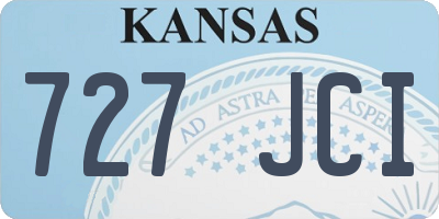 KS license plate 727JCI