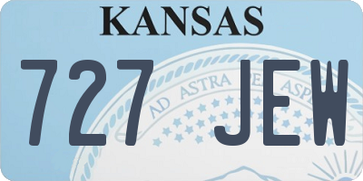 KS license plate 727JEW