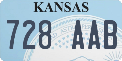 KS license plate 728AAB