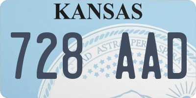 KS license plate 728AAD