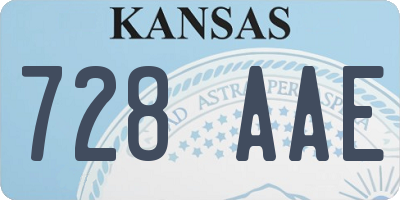 KS license plate 728AAE