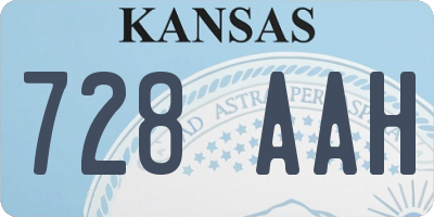 KS license plate 728AAH