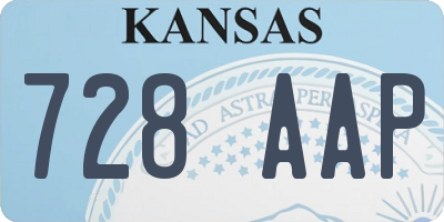 KS license plate 728AAP