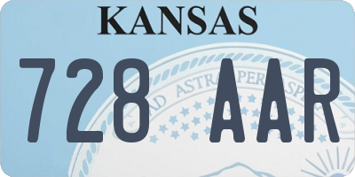 KS license plate 728AAR