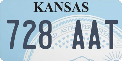 KS license plate 728AAT