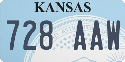 KS license plate 728AAW