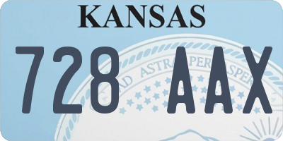 KS license plate 728AAX