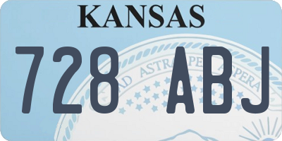 KS license plate 728ABJ