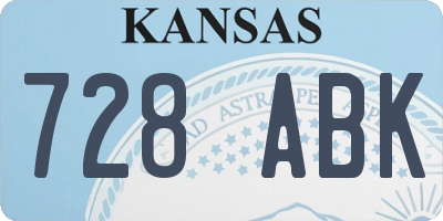 KS license plate 728ABK