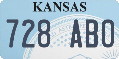 KS license plate 728ABO