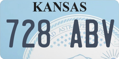KS license plate 728ABV