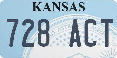 KS license plate 728ACT