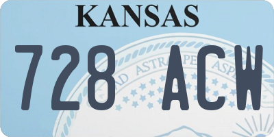 KS license plate 728ACW