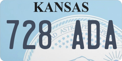 KS license plate 728ADA