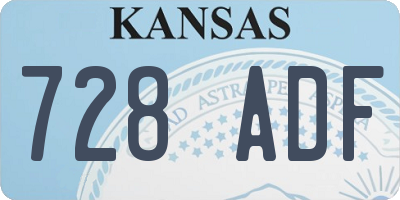 KS license plate 728ADF