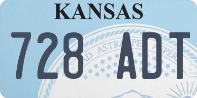 KS license plate 728ADT