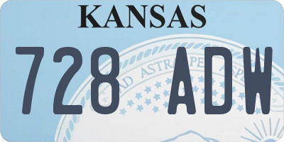 KS license plate 728ADW