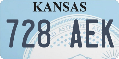 KS license plate 728AEK