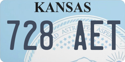 KS license plate 728AET