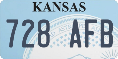 KS license plate 728AFB