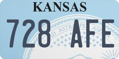 KS license plate 728AFE