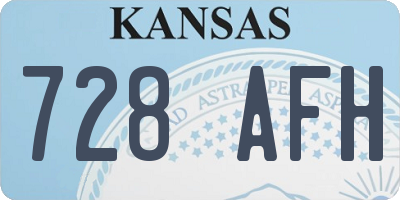 KS license plate 728AFH