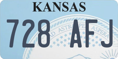 KS license plate 728AFJ